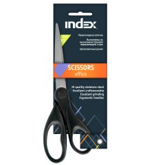Ножницы 181мм INDEX, ручки пластик , цвет ассрти:черные, бордов. зеленые ISC202