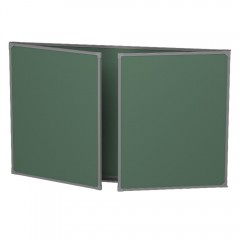 Доска школьная 75x200 см, 3-элементная, магнитно-меловая антибликовая, алюминиевая рамка, полочка, зеленая (BoardSYS EcoBoard 20ТЭ75-200М)