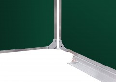 Доска 75х200 см, 3-элементная комбинированная маркерно-меловая, алюминиевая рамка, с полочкой, зеленый/белый (BoardSYS EcoBoard)
