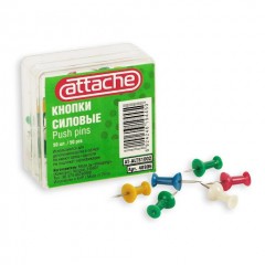 Кнопки силовые гвоздики Attache, пластиковая упаковка, набор 50 шт