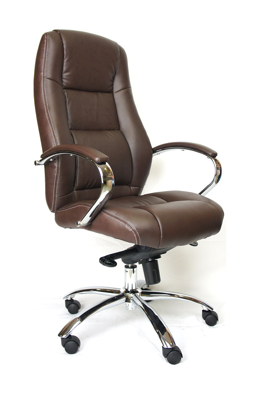 Кресло для руководителя  Kron M экокожа коричневый - Клевер .